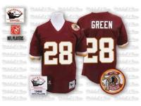 Men NFL Washington Redskins #28 Darrell Green Throwback Home 50th Patch Burgundy Red Mitchell and Ness Jersey