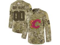 Men NHL Adidas Calgary Flames Customized Limited Camo Salute to Service Jersey