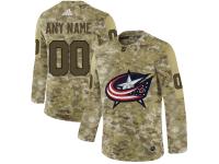 Men NHL Adidas Columbus Blue Jackets Customized Limited Camo Salute to Service Jersey
