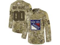 Men NHL Adidas New York Rangers Customized Limited Camo Salute to Service Jersey