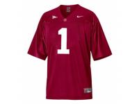 Men Nike Alabama Crimson Tide #1 Nick Saban Red Authentic NCAA Jersey