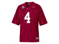 Men Nike Alabama Crimson Tide #4 Marquis Maze Red Authentic With 2012 BCS Championship Patch NCAA Jersey