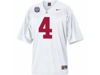 Men Nike Alabama Crimson Tide #4 Marquis Maze White Authentic With 2012 BCS Championship Patch NCAA Jersey