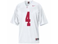 Men Nike Alabama Crimson Tide #4 T.J Yeldon White Authentic NCAA Jersey