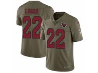 Men Nike Arizona Cardinals #22 T. J. Logan Limited Olive 2017 Salute to Service NFL Jersey