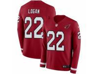 Men Nike Arizona Cardinals #22 T. J. Logan Limited Red Therma Long Sleeve NFL Jersey