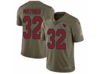 Men Nike Arizona Cardinals #32 Tyrann Mathieu Limited Olive 2017 Salute to Service NFL Jersey