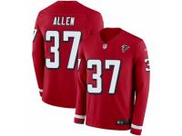 Men Nike Atlanta Falcons #37 Ricardo Allen Limited Red Therma Long Sleeve NFL Jersey