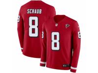 Men Nike Atlanta Falcons #8 Matt Schaub Limited Red Therma Long Sleeve NFL Jersey