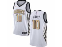Men Nike Atlanta Hawks #10 Mike Bibby White NBA Jersey - City Edition