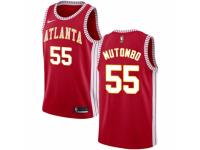 Men Nike Atlanta Hawks #55 Dikembe Mutombo Red NBA Jersey Statement Edition