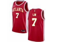 Men Nike Atlanta Hawks #7 Jeremy Lin Red NBA Jersey Statement Edition