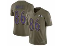 Men Nike Baltimore Ravens #86 Nick Boyle Limited Olive 2017 Salute to Service NFL Jersey