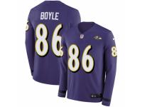 Men Nike Baltimore Ravens #86 Nick Boyle Limited Purple Therma Long Sleeve NFL Jersey