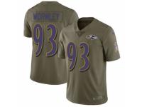 Men Nike Baltimore Ravens #93 Chris Wormley Limited Olive 2017 Salute to Service NFL Jersey