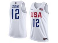 Men Nike Basketball USA Team #12 DeMarcus Cousins White 2016 Olympic Jersey