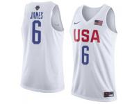 Men Nike Basketball USA Team #6 LeBron James White 2016 Olympic Jersey