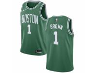 Men Nike Boston Celtics #1 Walter Brown  Green (White No.) Road NBA Jersey - Icon Edition