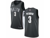Men Nike Brooklyn Nets #3 Drazen Petrovic Gray NBA Jersey Statement Edition
