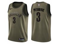 Men Nike Brooklyn Nets #3 Drazen Petrovic Swingman Green Salute to Service NBA Jersey