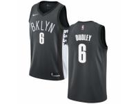 Men Nike Brooklyn Nets #6 Jared Dudley Gray NBA Jersey Statement Edition