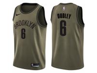 Men Nike Brooklyn Nets #6 Jared Dudley Swingman Green Salute to Service NBA Jersey
