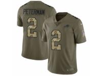 Men Nike Buffalo Bills #2 Nathan Peterman Limited Olive/Camo 2017 Salute to Service NFL Jersey
