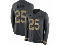 Men Nike Buffalo Bills #25 LeSean McCoy Limited Black Salute to Service Therma Long Sleeve NFL Jersey