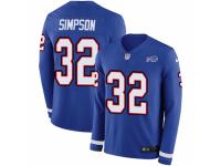 Men Nike Buffalo Bills #32 O. J. Simpson Limited Royal Blue Therma Long Sleeve NFL Jersey