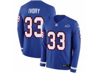 Men Nike Buffalo Bills #33 Chris Ivory Limited Royal Blue Therma Long Sleeve NFL Jersey