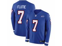 Men Nike Buffalo Bills #7 Doug Flutie Limited Royal Blue Therma Long Sleeve NFL Jersey