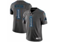 Men Nike Carolina Panthers #1 Cam Newton Gray Static Vapor Untouchable Game NFL Jersey