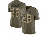 Men Nike Carolina Panthers #28 Jonathan Stewart Limited Olive/Camo 2017 Salute to Service NFL Jersey