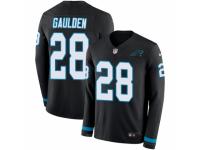 Men Nike Carolina Panthers #28 Rashaan Gaulden Limited Black Therma Long Sleeve NFL Jersey