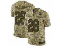 Men Nike Carolina Panthers #28 Rashaan Gaulden Limited Camo 2018 Salute to Service NFL Jersey