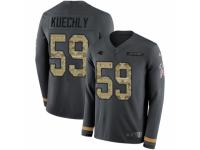 Men Nike Carolina Panthers #59 Luke Kuechly Limited Black Salute to Service Therma Long Sleeve NFL Jersey