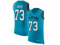 Men Nike Carolina Panthers #73 Michael Oher Limited Blue Rush Player Name & Number Tank Top NFL Jersey