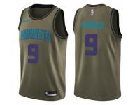 Men Nike Charlotte Hornets #9 Tony Parker Swingman Green Salute to Service NBA Jersey