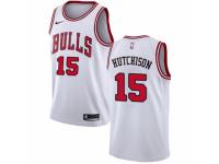 Men Nike Chicago Bulls #15 Chandler Hutchison White NBA Jersey - Association Edition