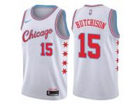 Men Nike Chicago Bulls #15 Chandler Hutchison White NBA Jersey - City Edition