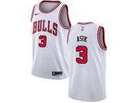 Men Nike Chicago Bulls #3 Omer Asik White NBA Jersey - Association Edition