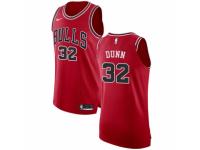 Men Nike Chicago Bulls #32 Kris Dunn Red Road NBA Jersey - Icon Edition