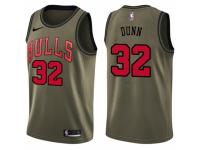 Men Nike Chicago Bulls #32 Kris Dunn Swingman Green Salute to Service NBA Jersey