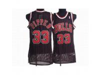 Men Nike Chicago Bulls #33 Scottie Pippen Swingman Black-Red Strip Throwback NBA Jersey