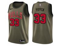 Men Nike Chicago Bulls #33 Scottie Pippen Swingman Green Salute to Service NBA Jersey