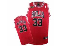Men Nike Chicago Bulls #33 Scottie Pippen Swingman Red Champions Patch NBA Jersey