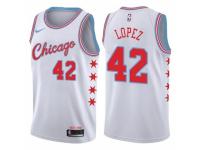 Men Nike Chicago Bulls #42 Robin Lopez  White NBA Jersey - City Edition