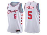 Men Nike Chicago Bulls #5 Bobby Portis  White NBA Jersey - City Edition
