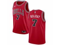 Men Nike Chicago Bulls #7 Justin Holiday  Red Road NBA Jersey - Icon Edition