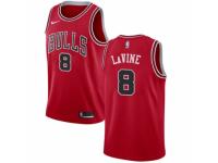 Men Nike Chicago Bulls #8 Zach LaVine  Red Road NBA Jersey - Icon Edition